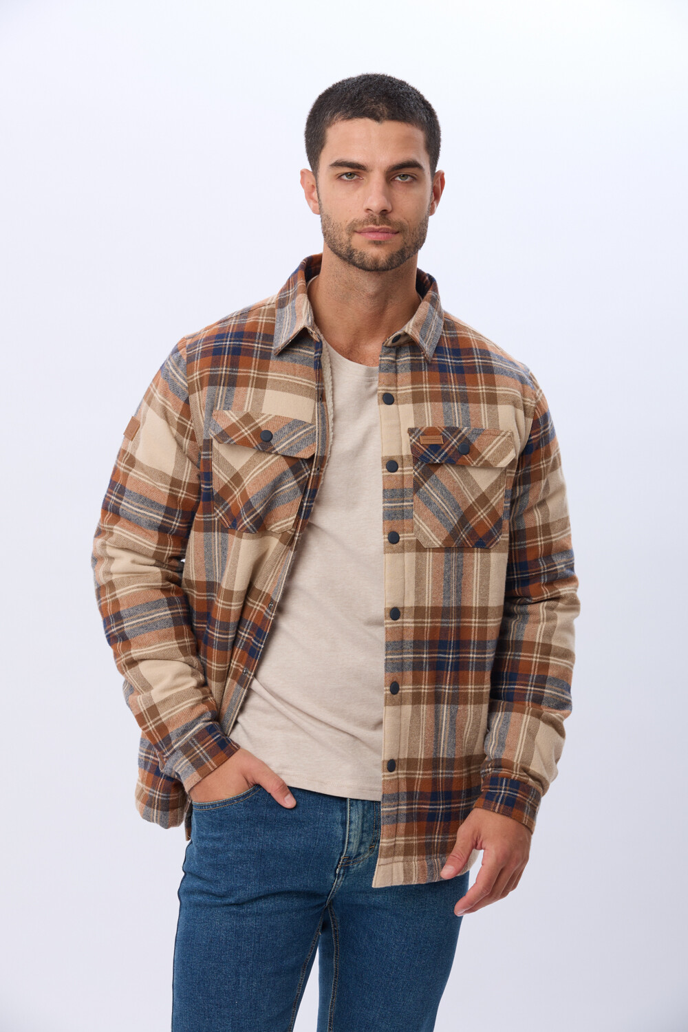 CAMPERA DE VIYELA CON FORRO DE CORDERITO Marron