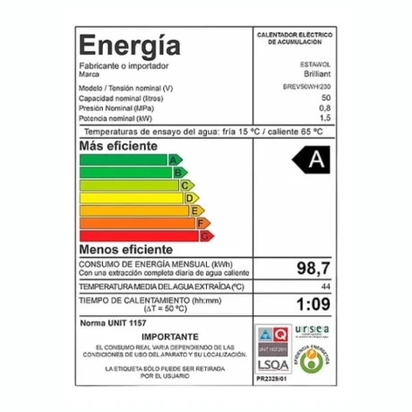 Termotanque BRILLIANT BREV65WH Capacidad 65Lt Termotanque BRILLIANT BREV65WH Capacidad 65Lt