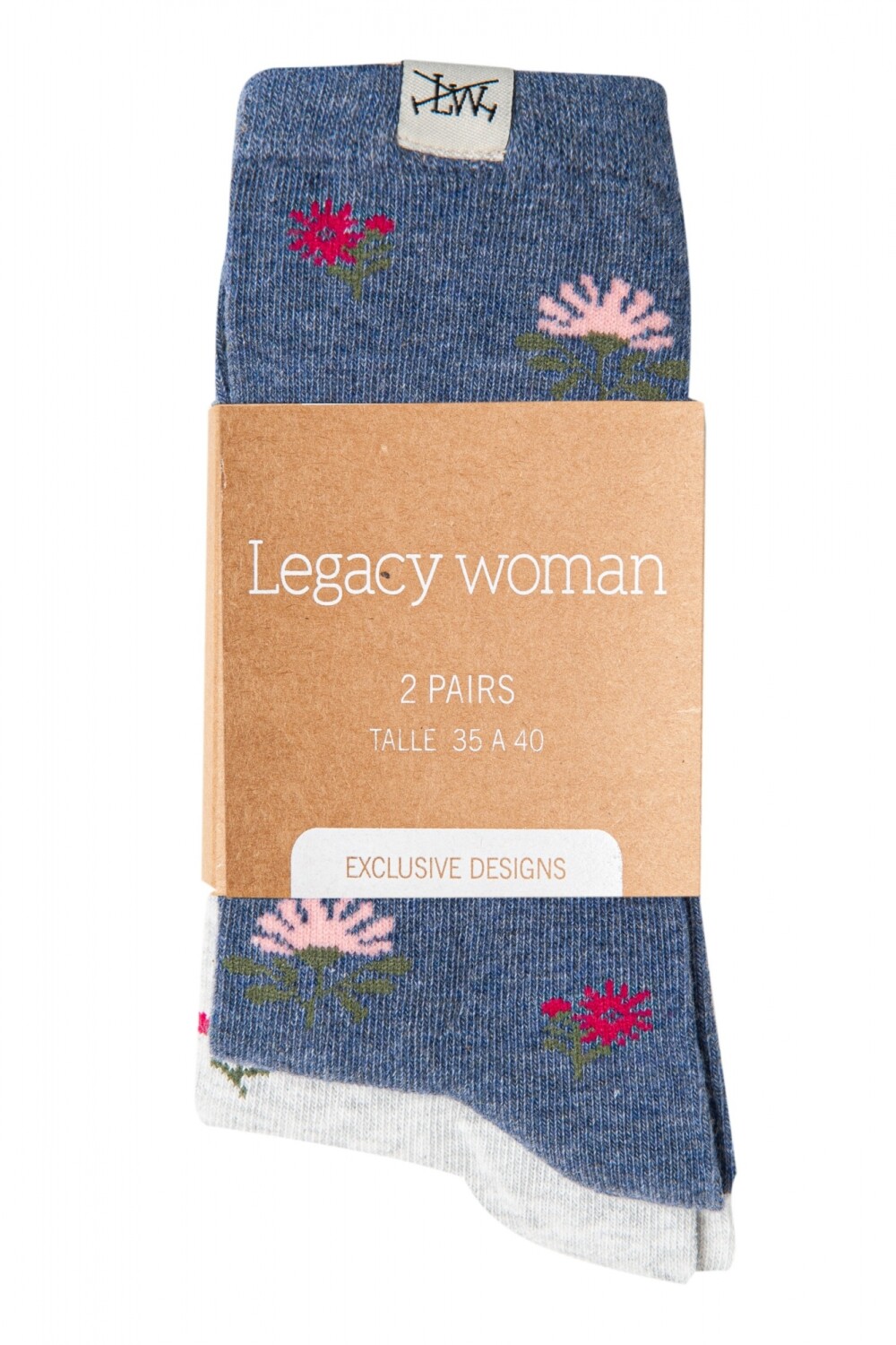 MEDIA FLORES PACK X 2 Gris