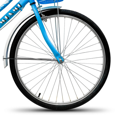 Bicicleta Paseo Expert Miami Dama Rodado 26 + Bolso + Parrilla Celeste