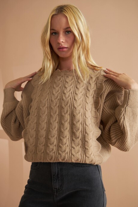 Sweater con volados Manalú Visón