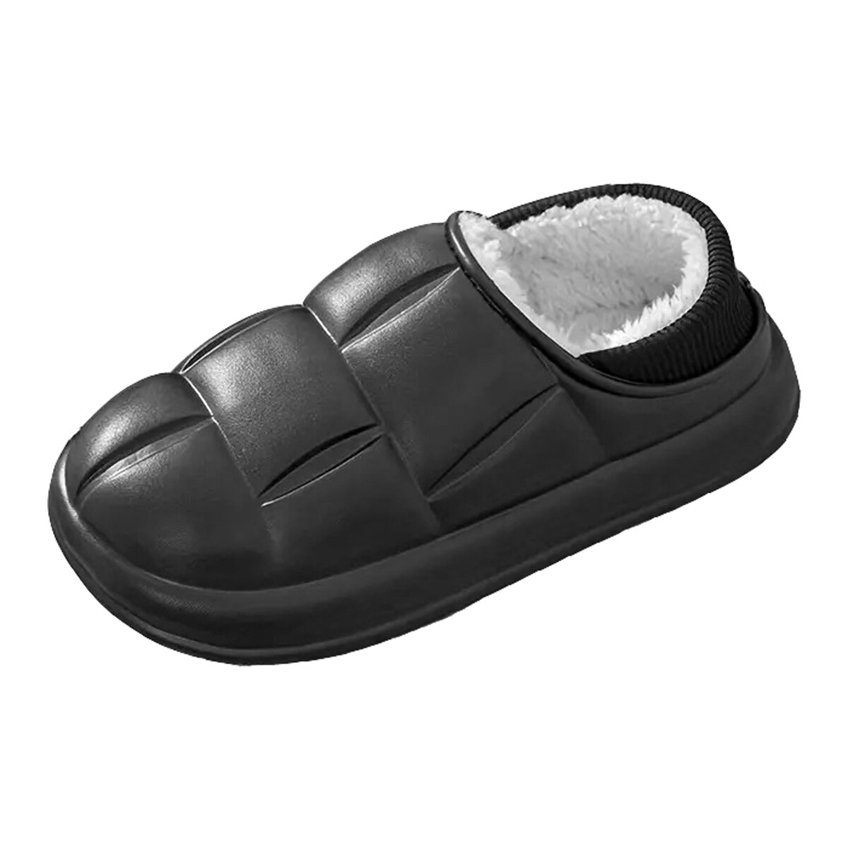 Pantufla Gomón Antideslizante Invierno Unisex - Negro 