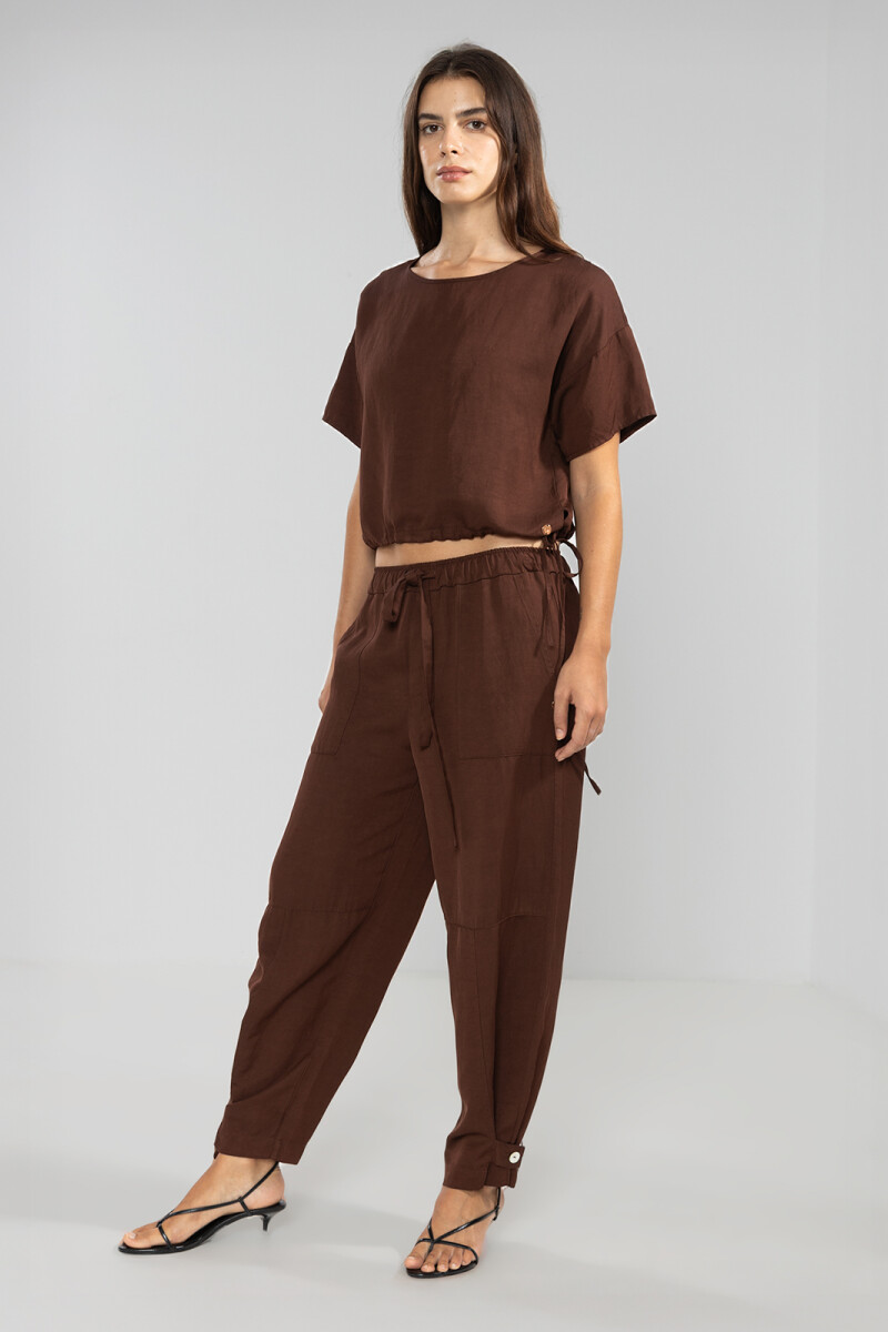 SHORT SLEEVE TOP Chocolate