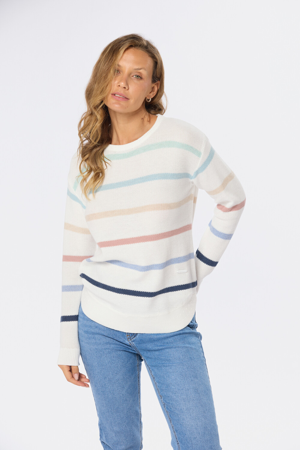 BUZO TEJIDO RAYADO Beige