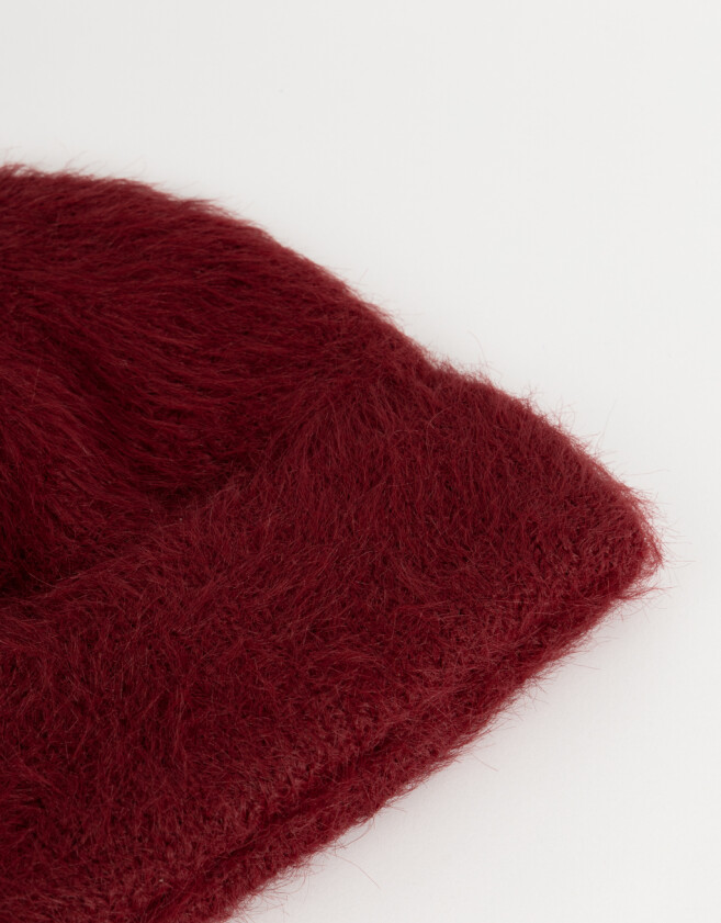 Gorro Romántico Gorro Efecto Peluche - Rojo Medio