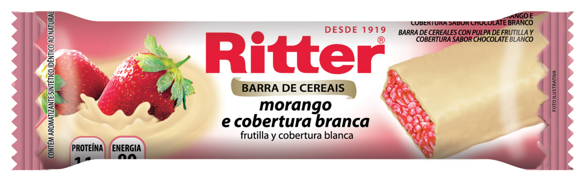 BARRA CEREAL RITTER 25G FRUTILLA C/COBERTURA 