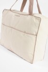 Bolso con vivos en contrastes beige