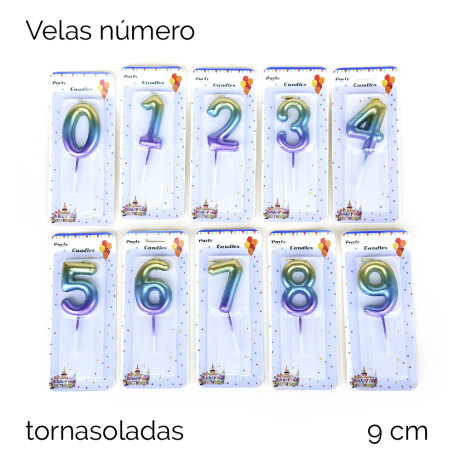 Velas Numero Tornasoladas 9cm Velas Numero Tornasoladas 9cm