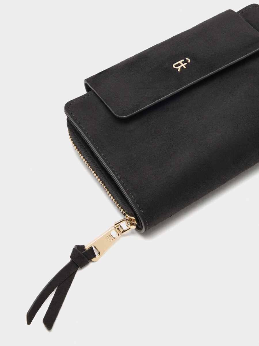 Cartera Efecto Ante negro