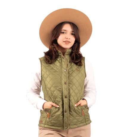 Chaleco Capitoneado Dama Verde musgo