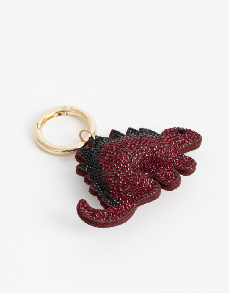 Llavero Strass Llavero Y Bag Charm Dinosaurio Strass - Rojo Burdeaux