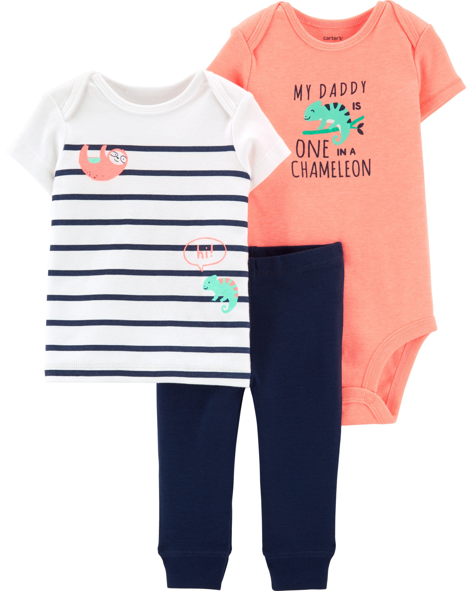 Set Tres Piezas Pantalón, Remera y Body Manga Corta 0