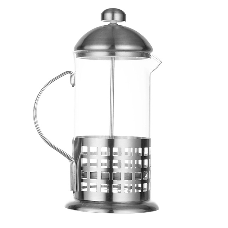 Cafetera francesa de vidrio y acero 800 ml GRIS