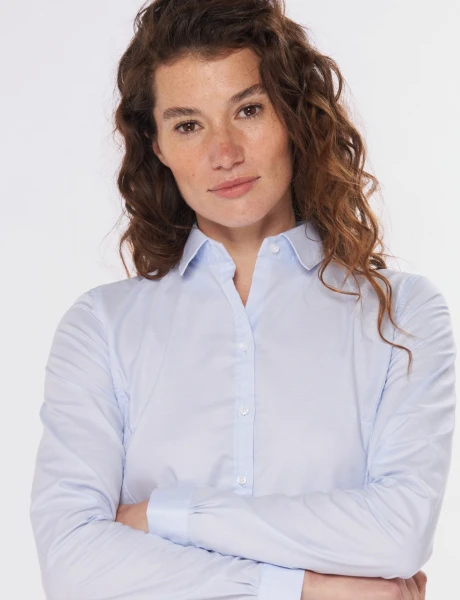 CAMISA LISA OXFORD Celeste