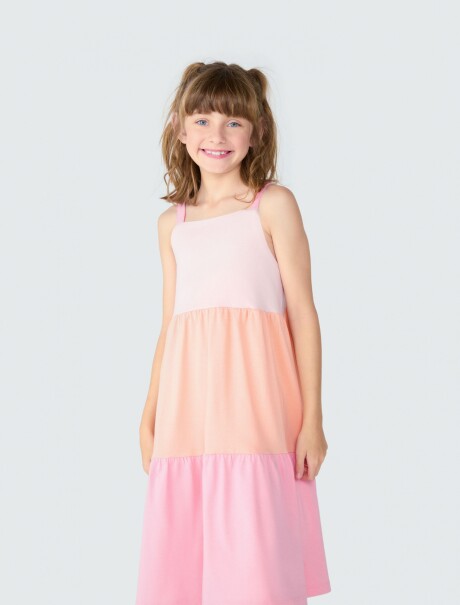 VESTIDO MIDI INFANTIL ROSA