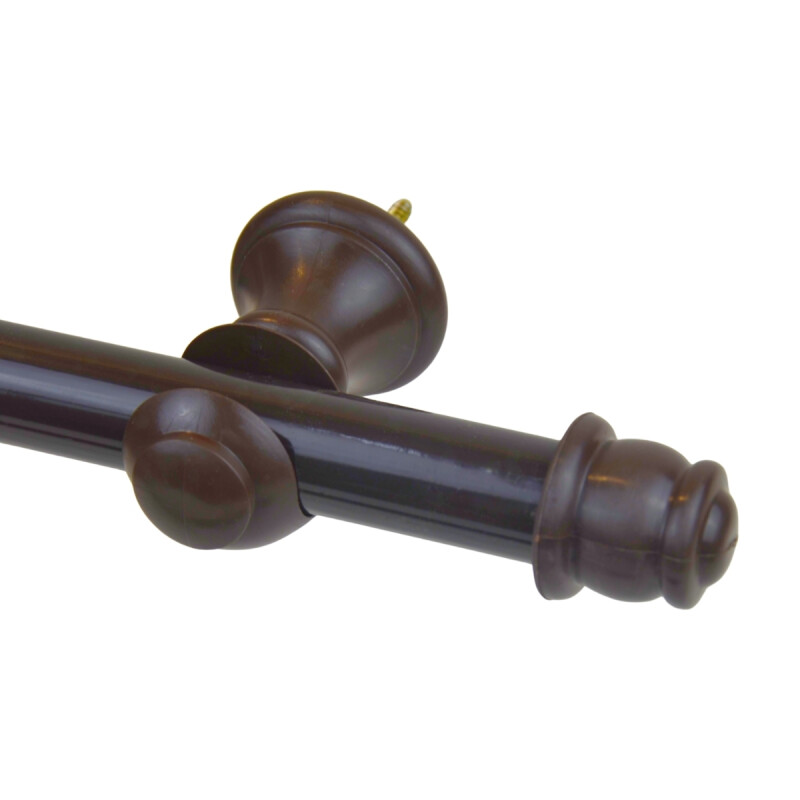 Barrote cortina de metal 1,5 m + 2 Soportes MARRON OSCURO