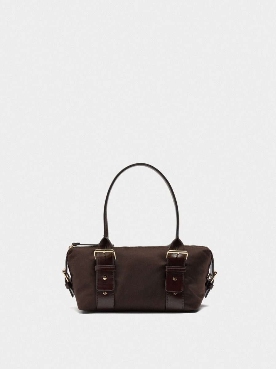 Bolso De Hombro De Nylon - marron 