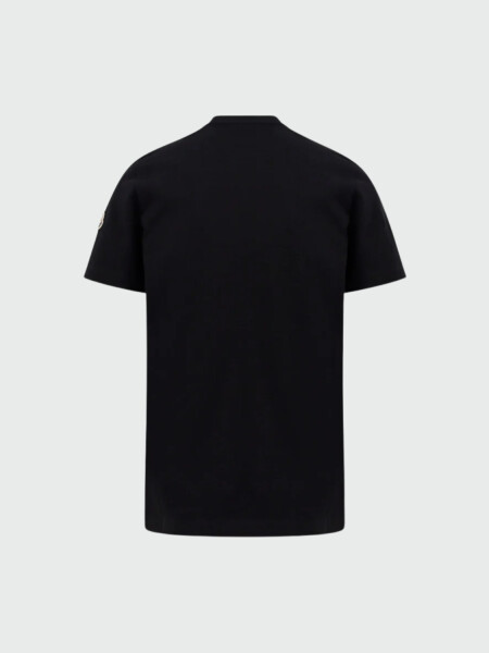MONCLER - CAMISETA LOGO TRICOLOR BORDADO Azul Marino