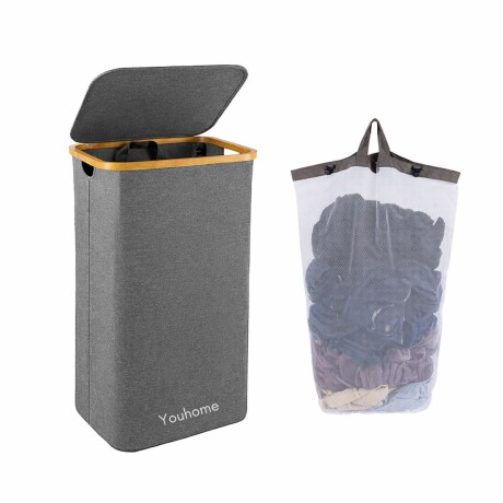 Cesto Canasto Bambu Ropa Sucia Con Tapa Bolsa Desmontable Cesto Canasto Bambu Ropa Sucia Con Tapa Bolsa Desmontable