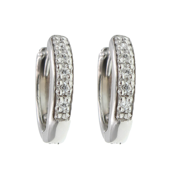 Caravanas aro pavé CH de oro blanco 18k con brillantes Caravanas aro pavé CH de oro blanco 18k con brillantes