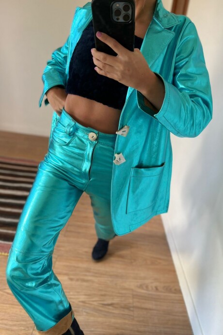 Leather Jeans Crawford Galácticos Celeste