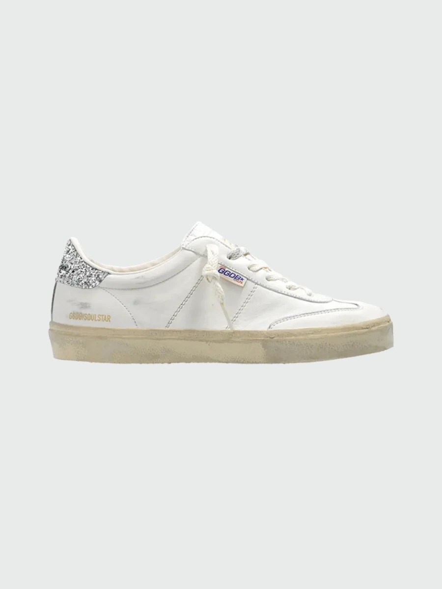 Golden Goose-Championes de cuero acordonados, Soul star - Blanco 