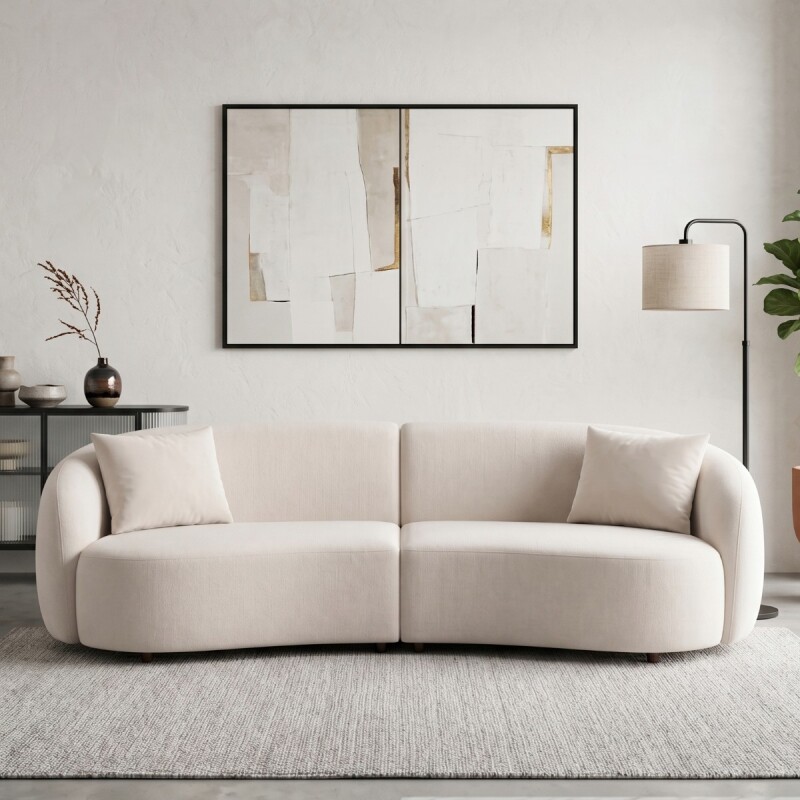 SOFA 4 PUESTOS 2PZS CURVED TELA 401143 (CD) Unica