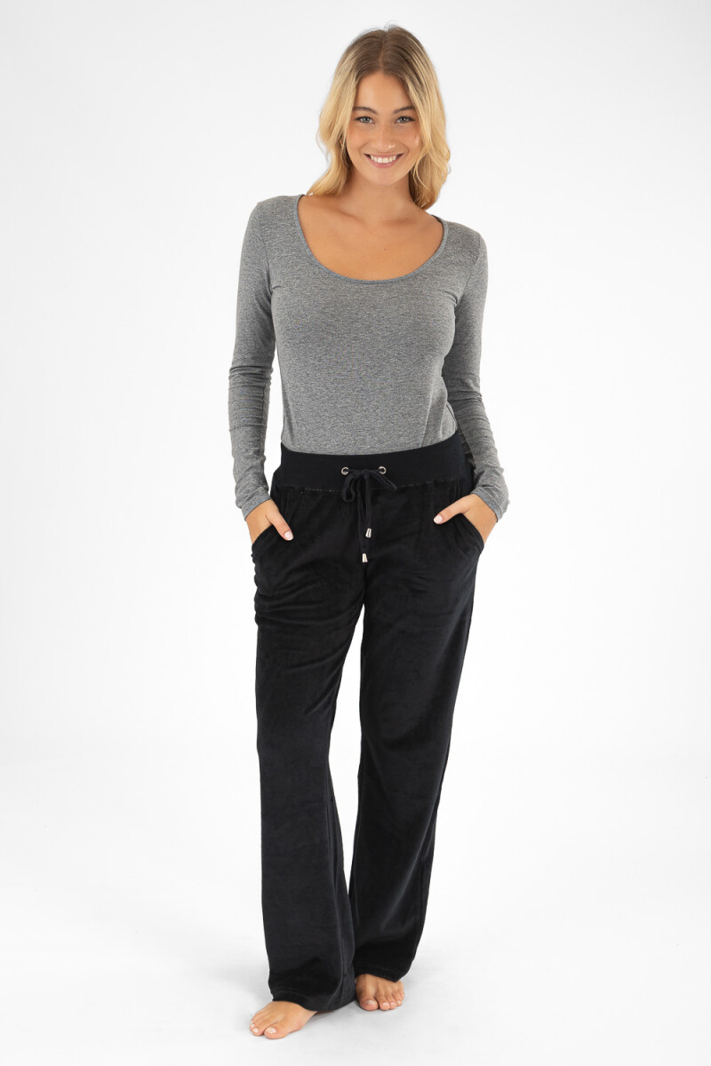 Pantalon velour Negro