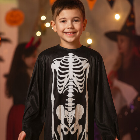 Disfraz esqueleto Halloween infantil con diseño brillante Negro