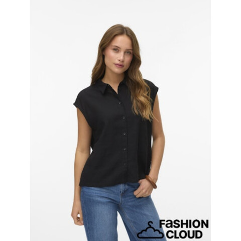 VMLINN SS SHIRT WVN BLACK