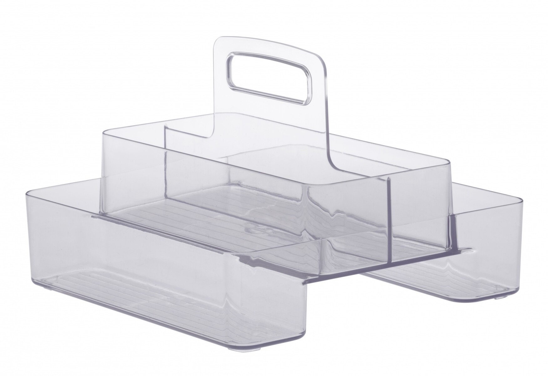 CAJA ORGANIZADORA PARAMOUNT CRISTAL DOBLE CON ASA CENTRAL 