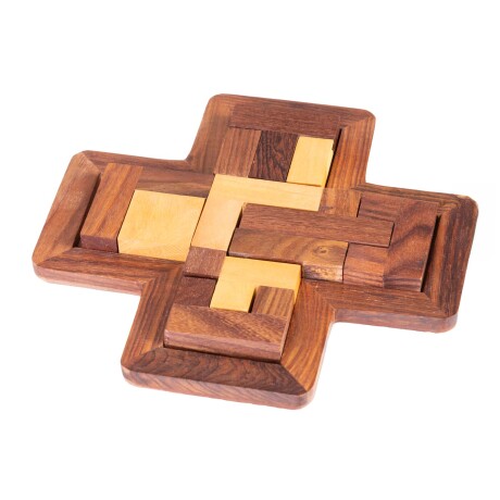 JUEGO MESA PUZZLE CRUZ MADERA MARRON 3533