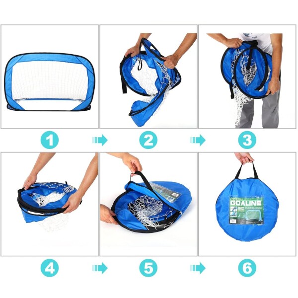 Arco Futbol Plegable Infantil Tela Oxford Facil Armado Niños Variante Color Azul