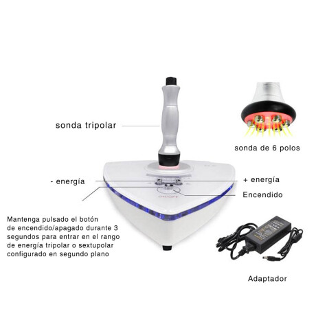 Radiofrecuencia Multipolar 2en1 Corporal Facial Blanco