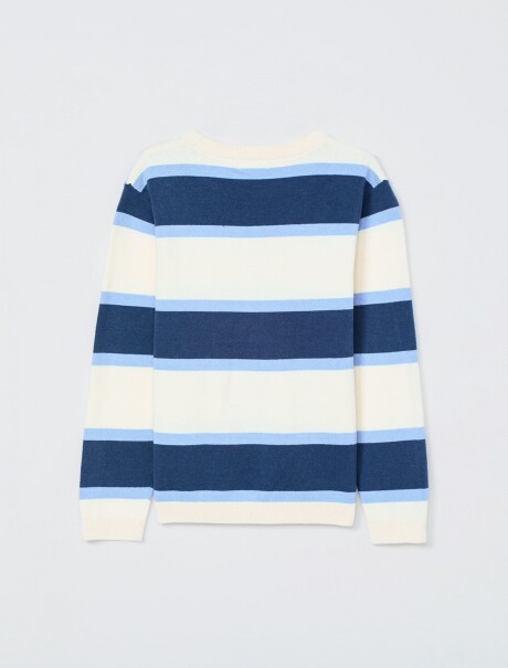 BUZO INFANTIL DE PUNTO A RAYAS BEIGE