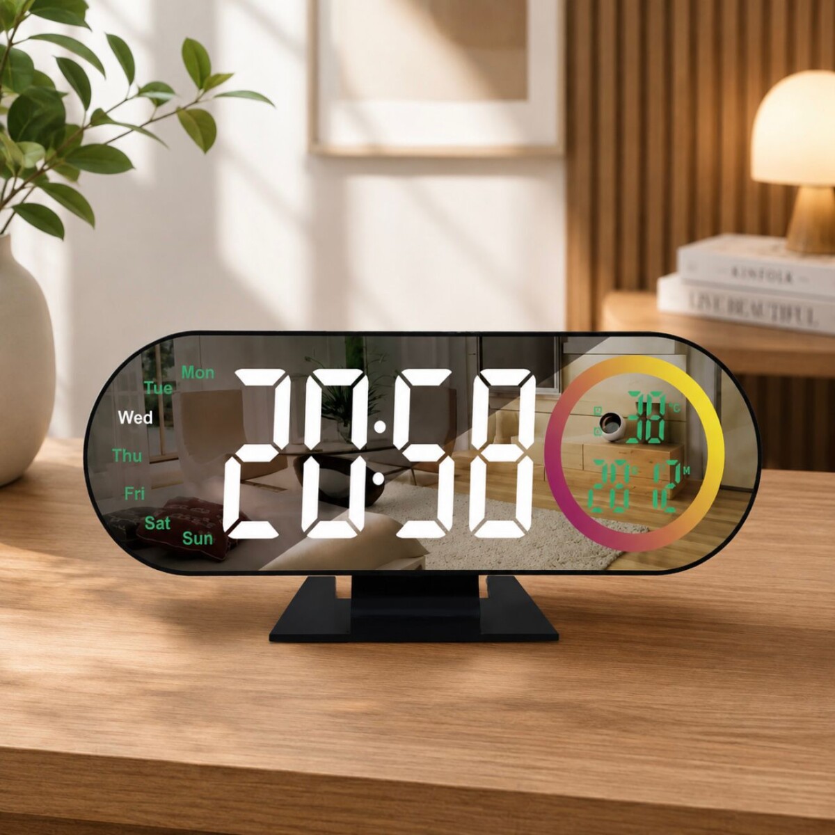 Reloj Despertador Digital LED con Temperatura y Calendario 