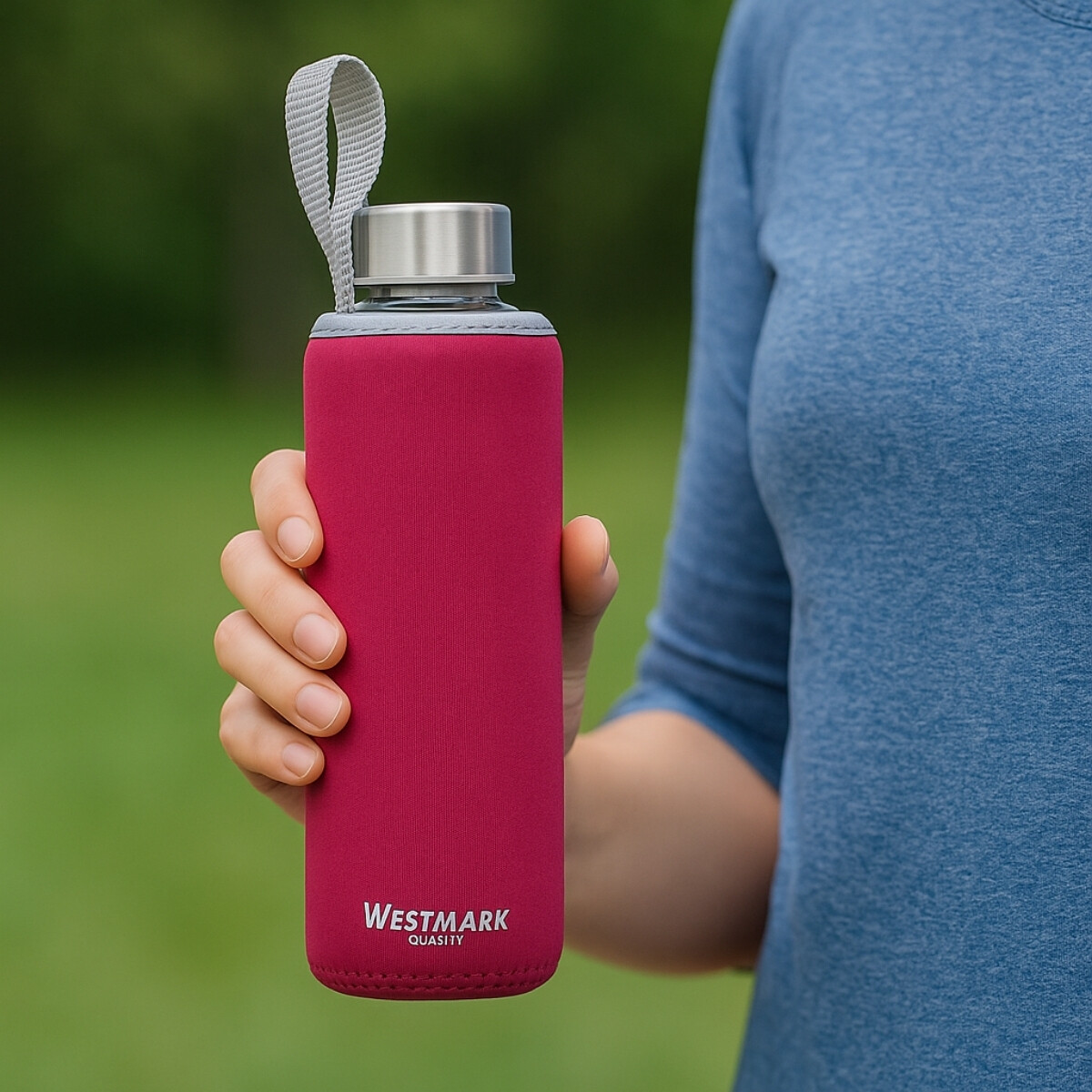 Botella de Vidrio con Funda 550 ml Rojo Westmark 