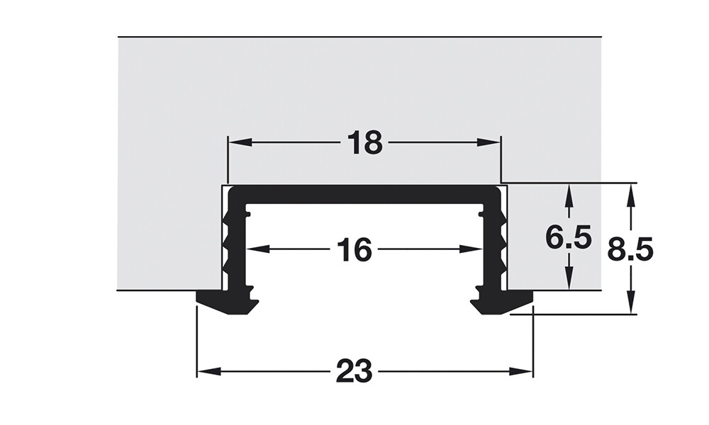 Perfil de aluminio de embutir para cinta led 833.72.983 Perfil De Aluminio De Embutir Para Cinta Led 833.72.983