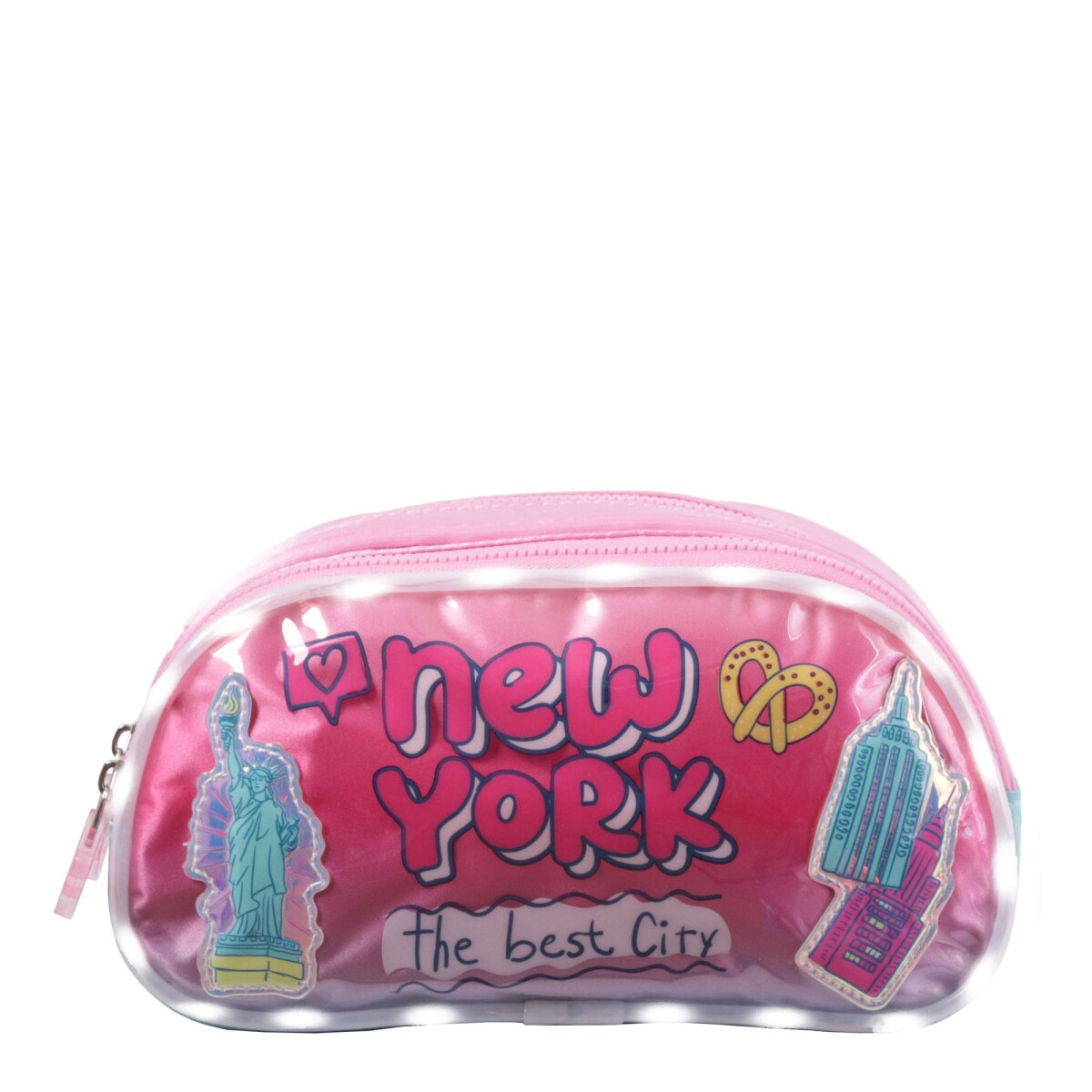 Cartuchera Footy C/Luces Ciudades - Rosa - Verde Agua 