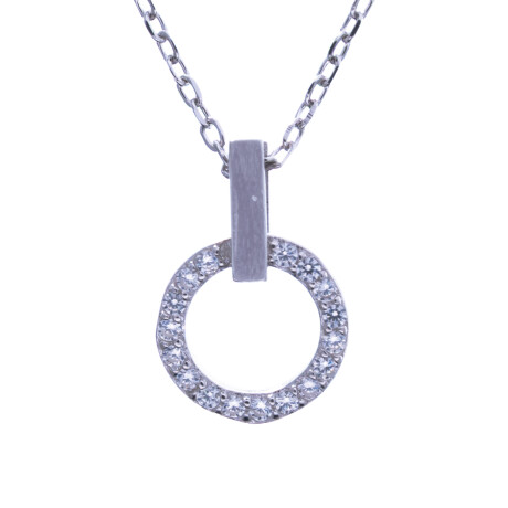 Cadena y dije de Plata 925 rodinada y circonia Cadena y dije de Plata 925 rodinada y circonia