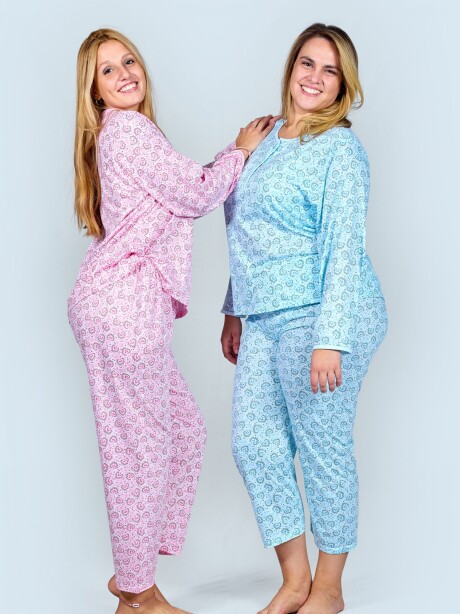 Pijama de algodón Europa Celeste