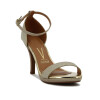 Sandalia Formal Mujer Vizzano Taco Alto Brillosa Dorado