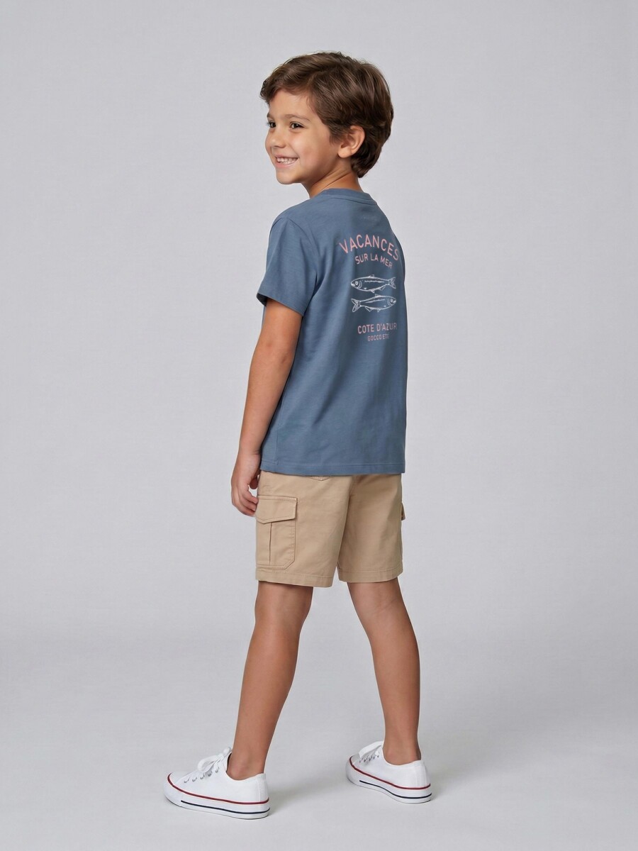 Camiseta Con Print Blanco