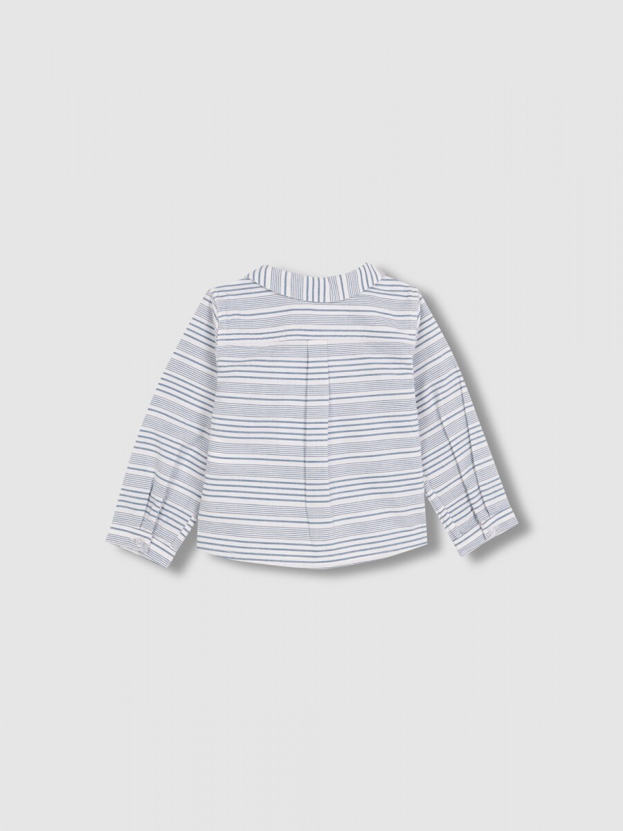 Camisa De Rayas Horizontales Gris