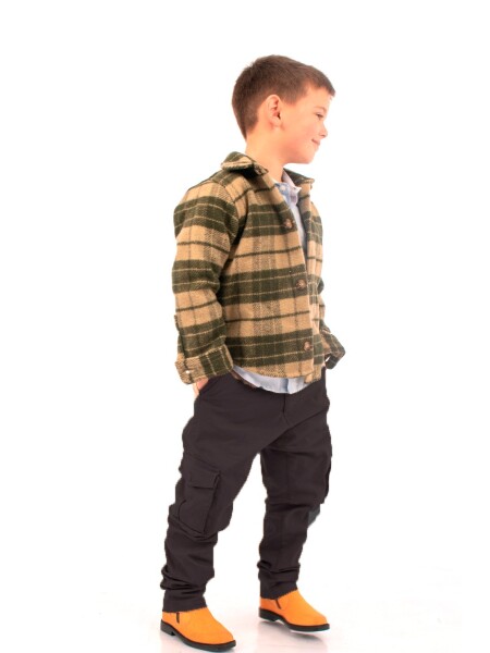 Pantalon Cargo De Niño Con Spandex Negro