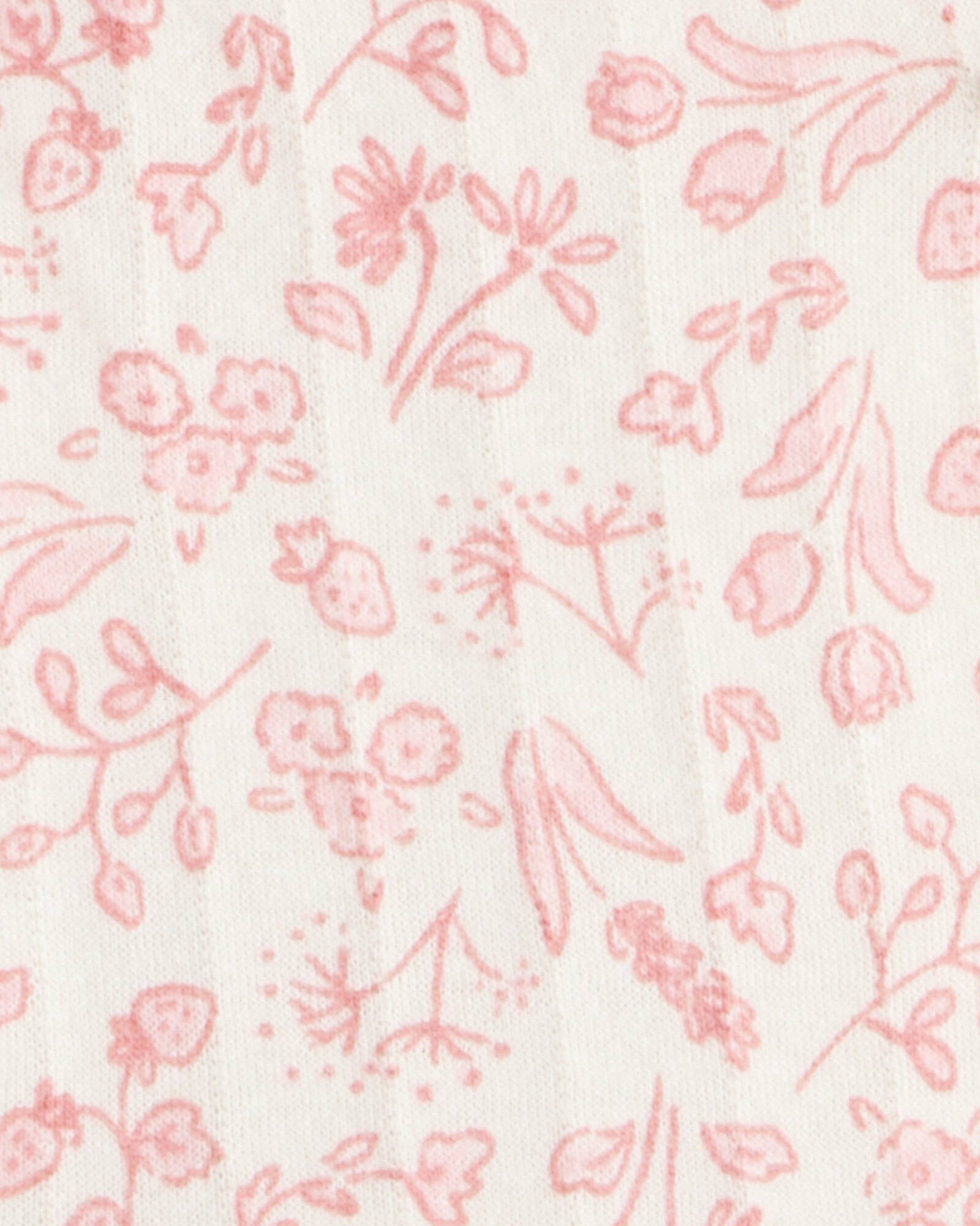 Set tres piezas de algodón, chaleco floral, pantalón y body calado Sin color