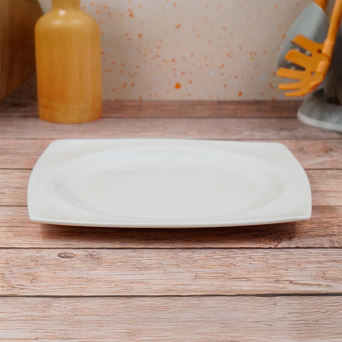 Plato cuadrado de ceramica 
