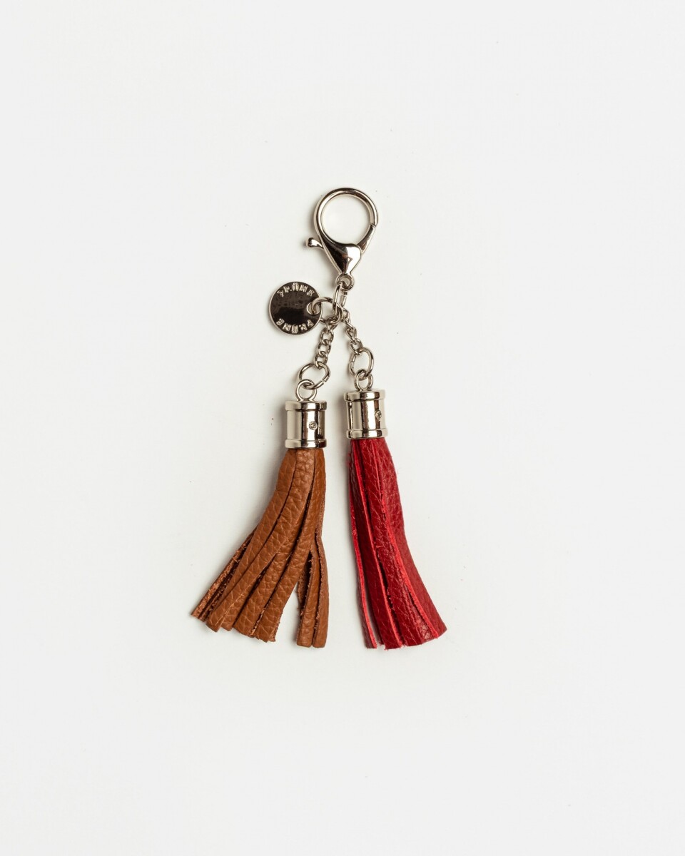 Llavero Charm Kumasi en cuero graneado - Marron 