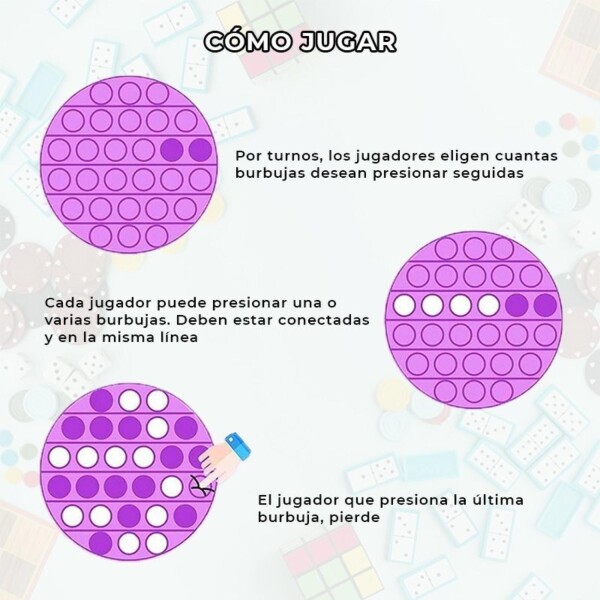 Pop It Fidget Toy Antiestrés Niños Unicornio Juego Tiktok Variante Color Rosa