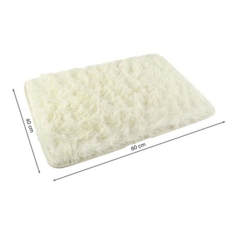 Alfombra Peluda para Baño Ducha 40x60cm. Microfibra Crema